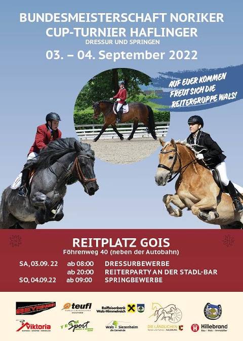 Mehr zu: Bundesmeisterschaft Noriker -Dressur und Springen , 4. Cupturnier für Haflinger und Noriker <br>
