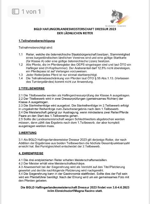 Mehr zu: 1.Burgenländische Haflingerlandesmeisterschaft - Der Ländlichen Burgenland 