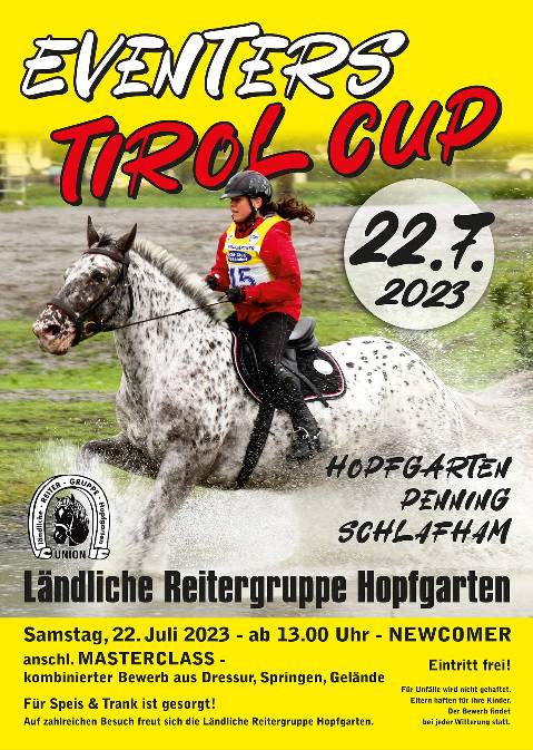 Mehr zu: Eventers Tirol Cup, Hopfgarten-Penning, Samstag 22. Juli 2023 ab 13:00 Uhr