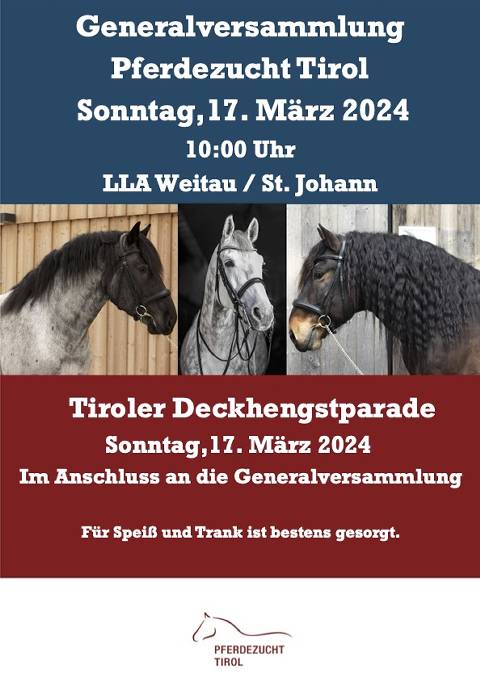 Mehr zu: Tiroler Deckhengstparade LLA Weitau/ St. Johann