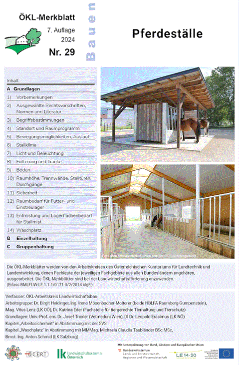 Mehr zu: ÖKL Merkblatt Nr. 29: Pferdeställe