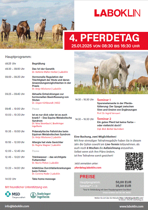 Mehr zu: 4. PFERDETAG<br>
Laboklin