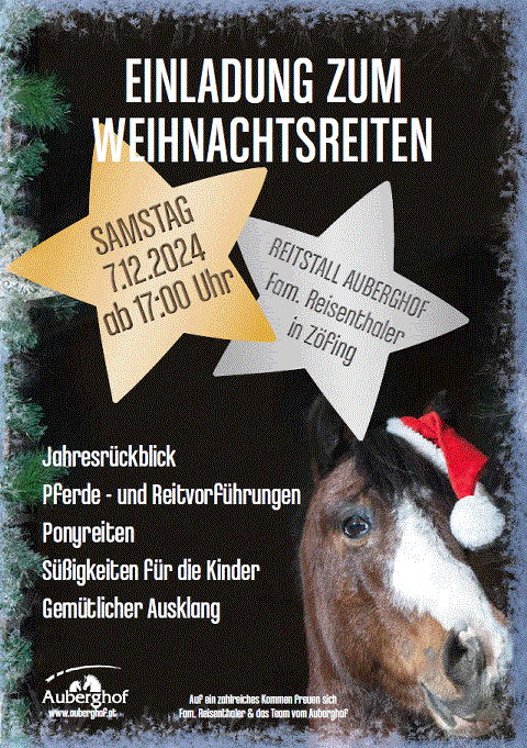 Mehr zu: Weihnachtsreiten - Auberghof in Zöfing 