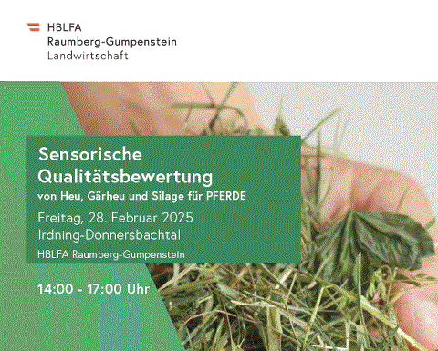 Mehr zu: Sensorische Qualitätsbewertung <br>
von Heu, Gärheu und Silage für Pferde