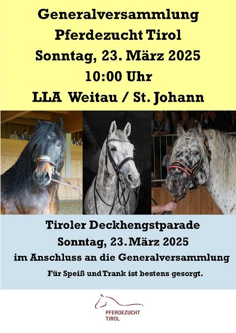 Mehr zu: Generalversammlung Pferdezucht Tirol