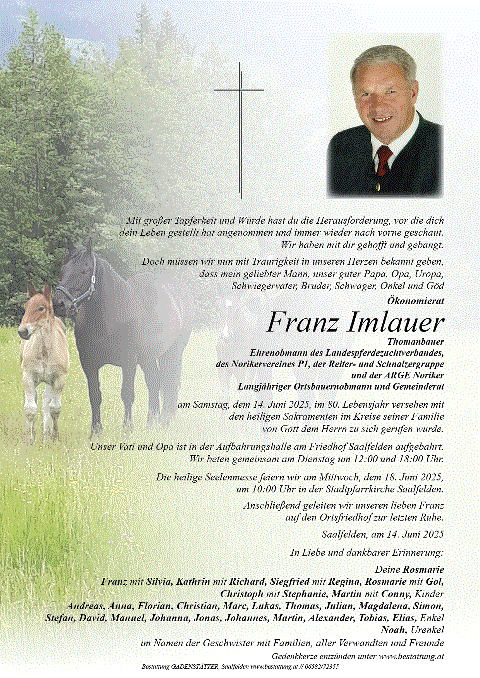 Mehr zu:  Abschied von Franz Imlauer